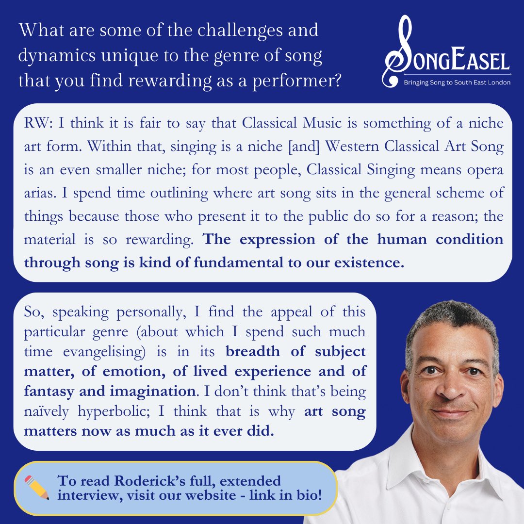 We sat down with our esteemed series launch artist, Roderick Williams OBE! 🗣️ Song Masterclass: 21 March, 1.30pm at @stlaurencese6 🎶 Roderick Williams in Recital: 11 April, 7pm at @BoroughChurch (tickets £0-£35) Full interview on website #classicalmusic #livemusic #whatson