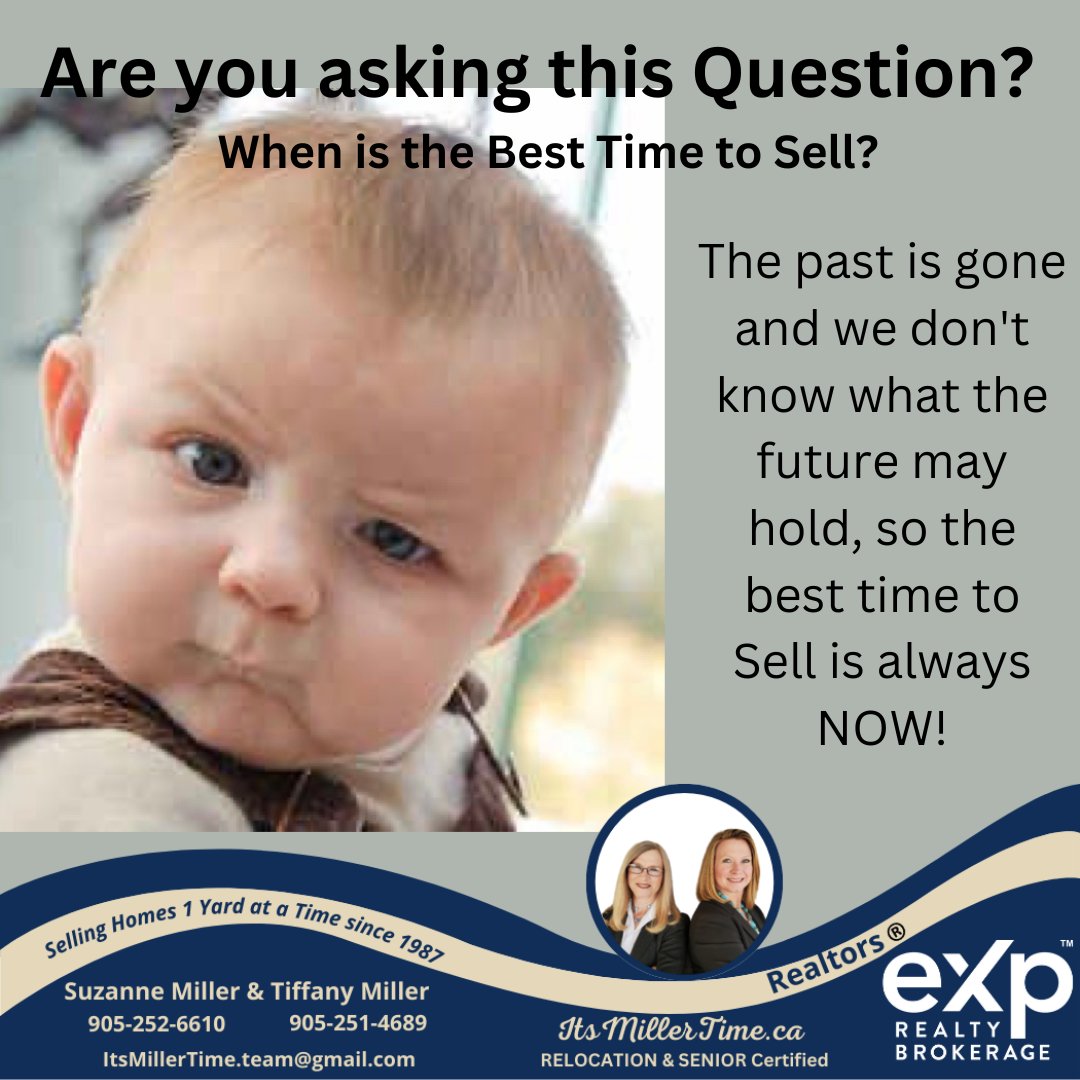 This is an age old question and the answer is always the same .... NOW! #selling #buying #realestate #homesforsale #itsmillertime