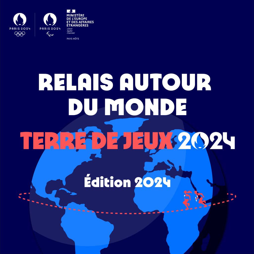 FranceInNamibia's tweet photo. 🇳🇦 Soon the relay around the 🌍 will pass through Windhoek: get ready for 14 March at the @fnccnam, where we´ll celebrate sport! 🚴🏾‍♂️🦽 #Paris2024 #TerredeJeux2024

🇫🇷 French embassies all around the world are going to pass the baton to one another from time zone to time zone 🌍 https://t.co/uWmxuuY4CO