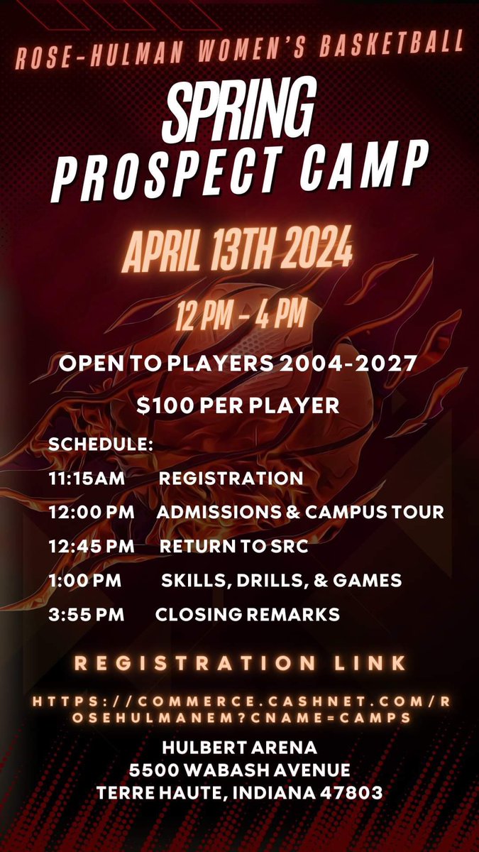 ALL 2024-2027 are welcome!  Please contact <a href="/_coachamac/">Alison Mccarthy</a> with questions or for additional information. Click  commerce.cashnet.com/rosehulmanem?C… to register!