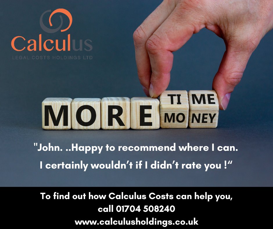 Word of Mouth recommendations and the most powerful referrals are always welcome at Calculus.. and you can be assured that we won't let you down!
The Team at Calculus really delivers!
#legalcosts #costsmanagement #solicitors #solicitorsuk #advocacy #billdrafting #calculuscosts