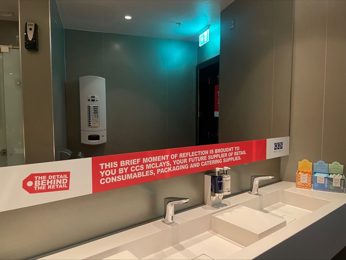 Gasp_4's tweet photo. We’re forever telling our clients to ‘get in the room’ with their target audience (cc Jenni Romaniuk on mental availability). 

CCS McLays listened. 
 
That’s why this year they’re the proud sponsors of 1109 sqft of exquisite bathroom space at @RetailWeek x @TheGrocer LIVE 2024. 
 
#RWGLIVE24