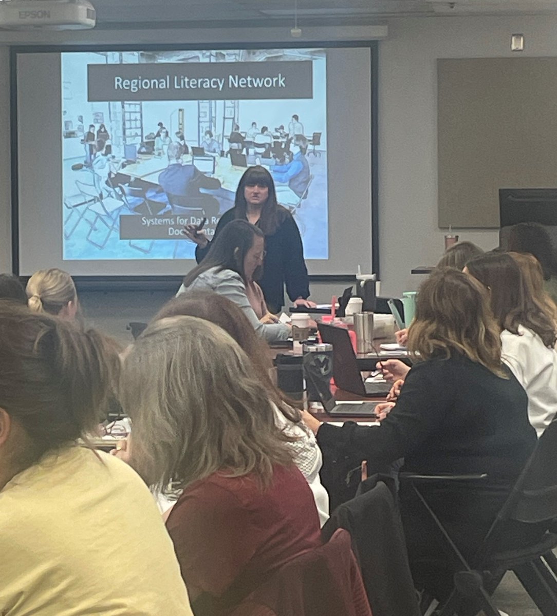 sst10's tweet photo. Our Regional Literacy Network, which has been meeting virtually all year, gathered in person for the last meeting of the year today! District teams had a chance to work as a group, to network and learn from other teams. Plus everyone got a chance to meet face to face! #plc https://t.co/1NdvwlqJPM