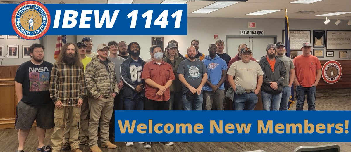 📷 Please offer a warm <a href="/IBEW/">IBEW</a> 1141 family welcome to our newest members, who took their oaths of obligation at this month's regularly scheduled Union meeting.

We are glad you are here! #1u #ibew #unionproud