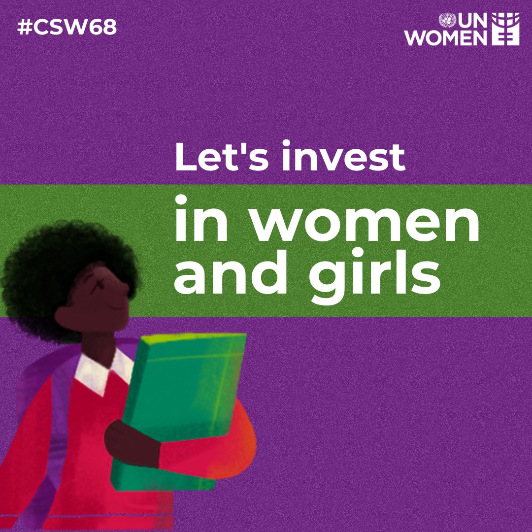 What is #CSW68? It's a global meeting where governments, civil society, youth, private sector & the UN address how to end poverty, #InvestInWomen and accelerate progress on #GenderEquality and the empowerment of all women and girls. 🌐bit.ly/un-csw68 #InvestInWomen