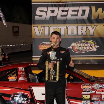 Trophy Tuesday! 
Congratulations to the two drivers &amp; teams!

Annabeth Barnes Crum - Winner @ Caraway Speedway

Tyler Chapman - 2 wins &amp; #Speedweeks Champion @ Southern National Motorsports Park 

#PRWchassis 
#Victorylane
