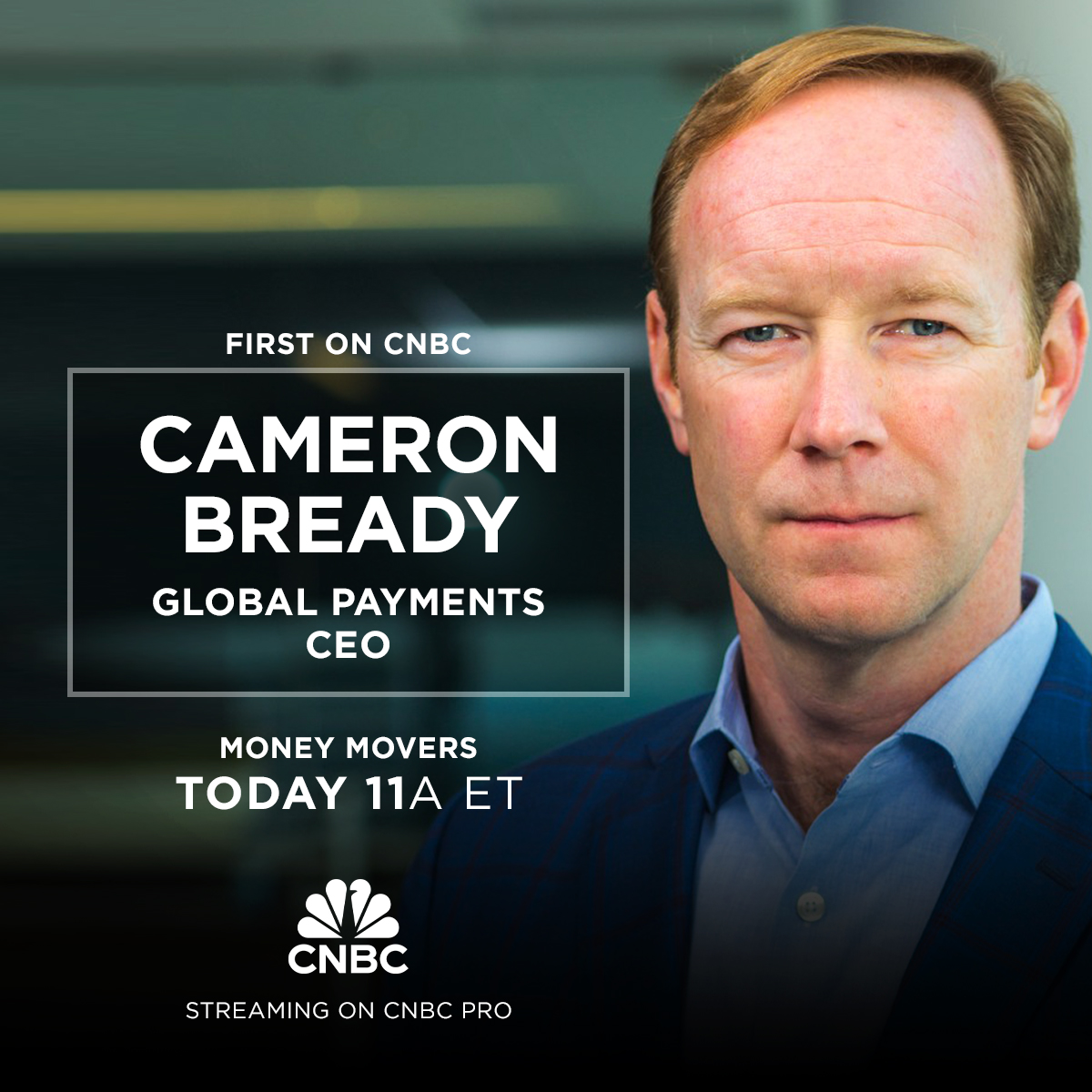 COMING UP: one of the world's biggest money movers💳 🚨@GlobalPayInc CEO Cameron Bready🚨 He'll discuss: 💸 The health of U.S. small biz 💸 Consumer spending trends to watch 💸 Mergers and competition in fintech 11a ET / 8a PT Only on @moneymoverscnbc