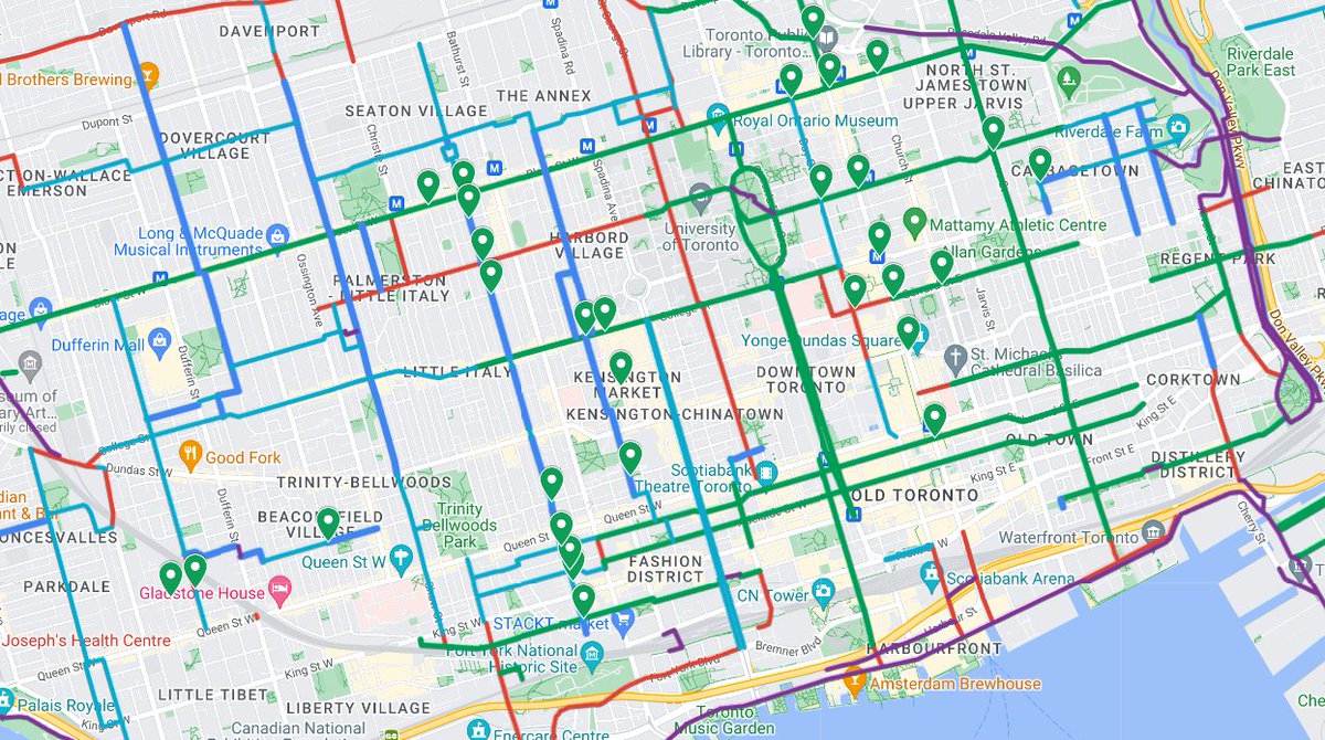 I've mapped locations where cyclists are either at least 15% of traffic or where there are more than 1500 in a day. It shows how even downtown, where there are lots of cyclists, they stick to where there are lanes. It's useless to count cyclists before a route is installed.