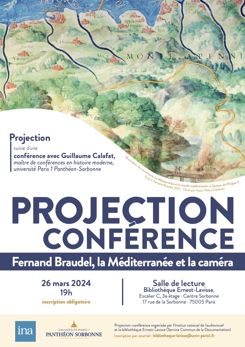 En lien avec l'#Agreg, la Bibliothèque Ernest-#Lavisse du @ScdParis1 et son partenaire l'@Ina_audiovisuel vous convient à une projection autour de Fernand Braudel. L'historien Guillaume Calafat prendra le(s) temps d'évoquer une passion méditerranéenne partagée ce jeudi 27 à 19h