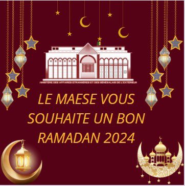 miaae_senegal's tweet photo. 📢Ramadan Moubarak à toute la communauté musulmane, Paix et miséricorde en ce mois béni 🙏🏿
Koorou Jamm ak Salam 🙏🏿
#maese #senegal #Diplomatie #kebetu https://t.co/Y7ESHm9tqC