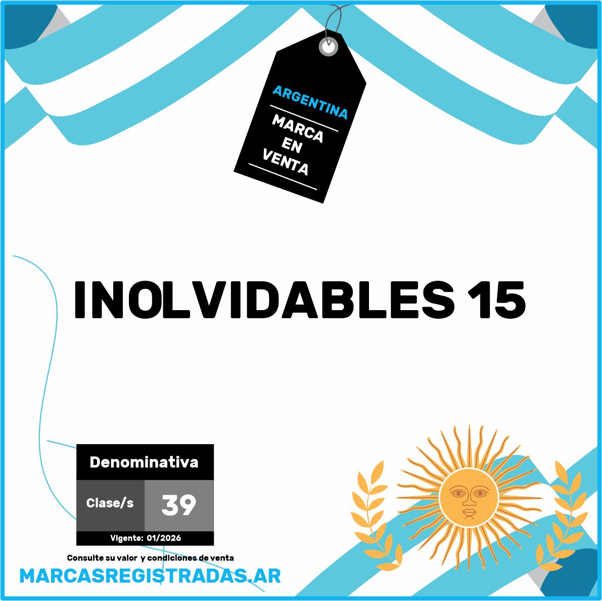argentinamarcas's tweet photo. OPORTUNIDAD | Venta de marca registrada en #Argentina ideal para proyectos relacionados a #viajes de 15 años y #turismo 
Consultas https://t.co/O3k6NNK0ZO 

#marcasregistradas #marcasenventa #viajesde15 #quinceaños #inversion #BuenosAires #trademarkargentina #abogados #attorney https://t.co/0YvIXNB901