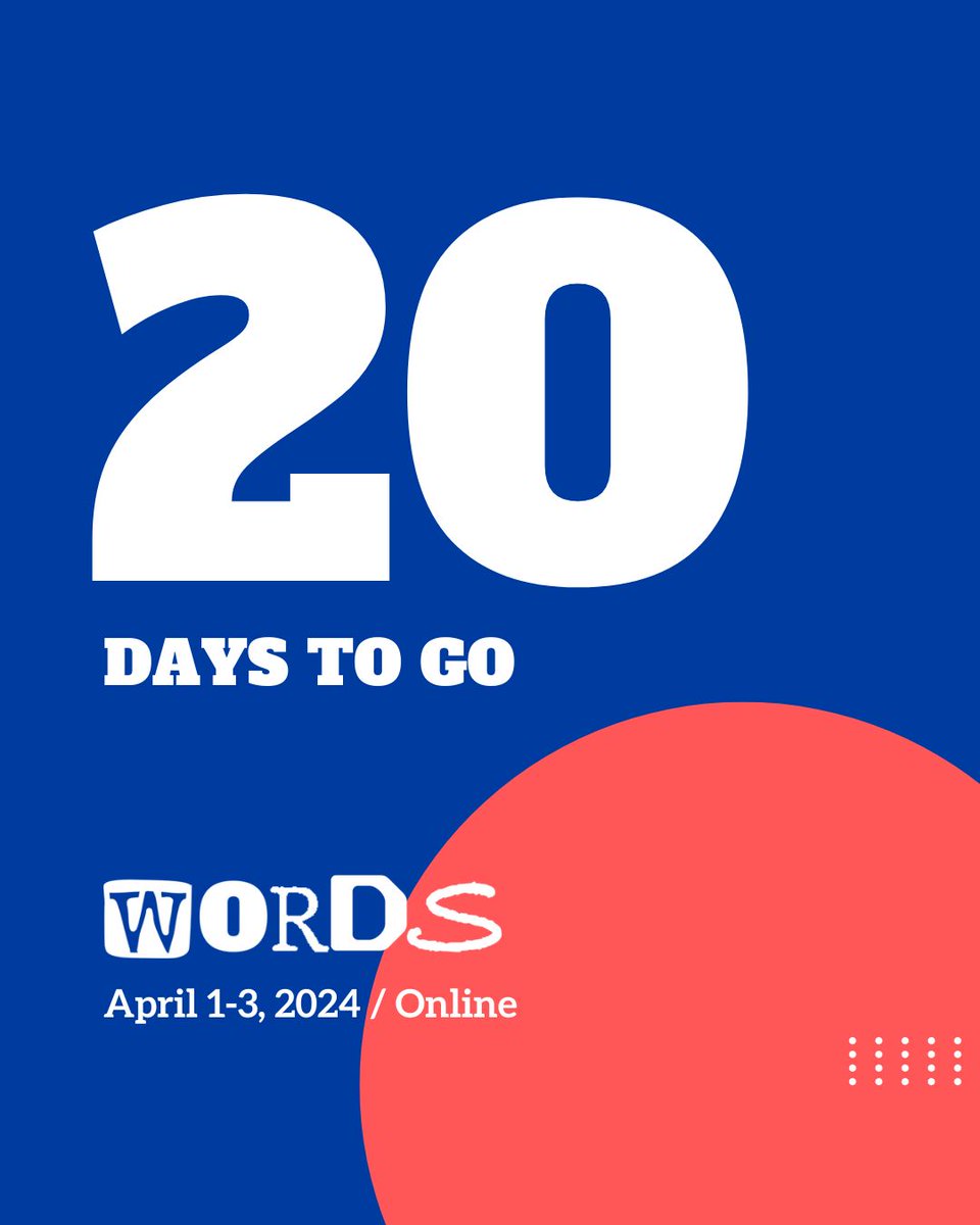 ⏳ 20 days to WORDS 2024! Join us to elevate your UX writing skills, transforming interfaces into engaging narratives.
smpl.is/8koa9

#HumanCenteredDesign #ProductDesign #UsabilityTesting #WORDS2024 #UXWriter #UX #UXwriting
