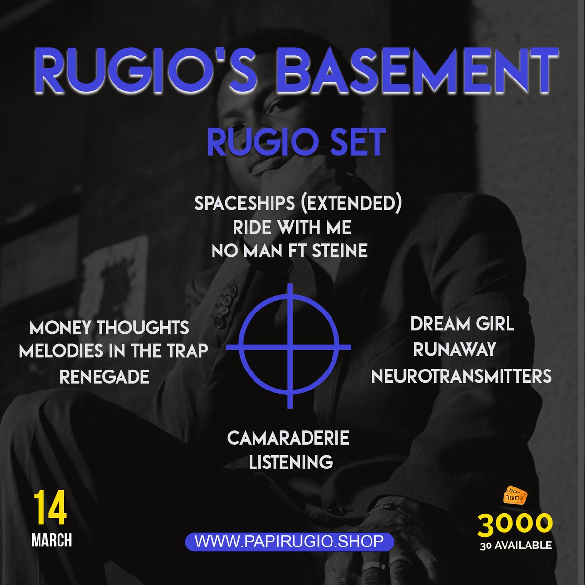 PAPI_RUGIO's tweet photo. Coming through with a majestic &amp; spiritual set

See you at the Basement on Thursday 😊

🎟️: https://t.co/KVKZGsZ7FV https://t.co/m7ZQnUZIHA