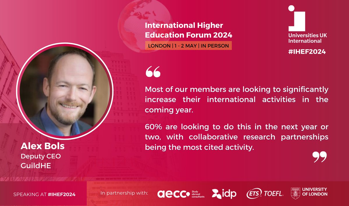 🚨 #IHEF2024 is spotlighting smaller and specialist institutions in international HE. @Alexbols will discuss the unique challenges facing smaller institutions in crafting international strategies, and share @GuildHE survey findings on this topic. loom.ly/uiLMcU4