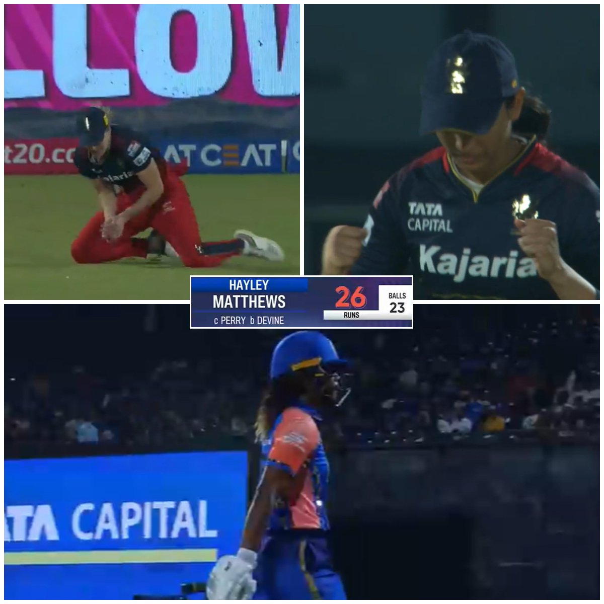 Sophie Devine gets the first breakthrough for RCB!💫

A good catch from Ellyse Perry and Hayley Matthews goes for 26(23).

#SophieDevine #SmritiMandhana #EllysePerry #HayleyMatthews #RCBvMI #RCBvsMI #MIvRCB #MIvsRCB #WPL #WPL2024 #TATAWPL #Cricket