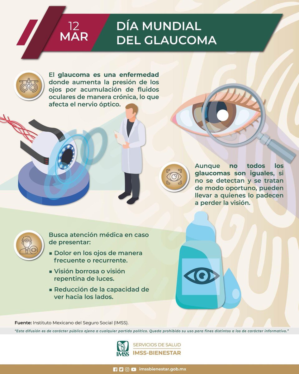 👉 El #Glaucoma es una enfermedad silenciosa y los daños que produce en la visión pueden ser tan graduales que posiblemente no sean notorios, hasta que la afección se encuentre en una etapa avanzada.