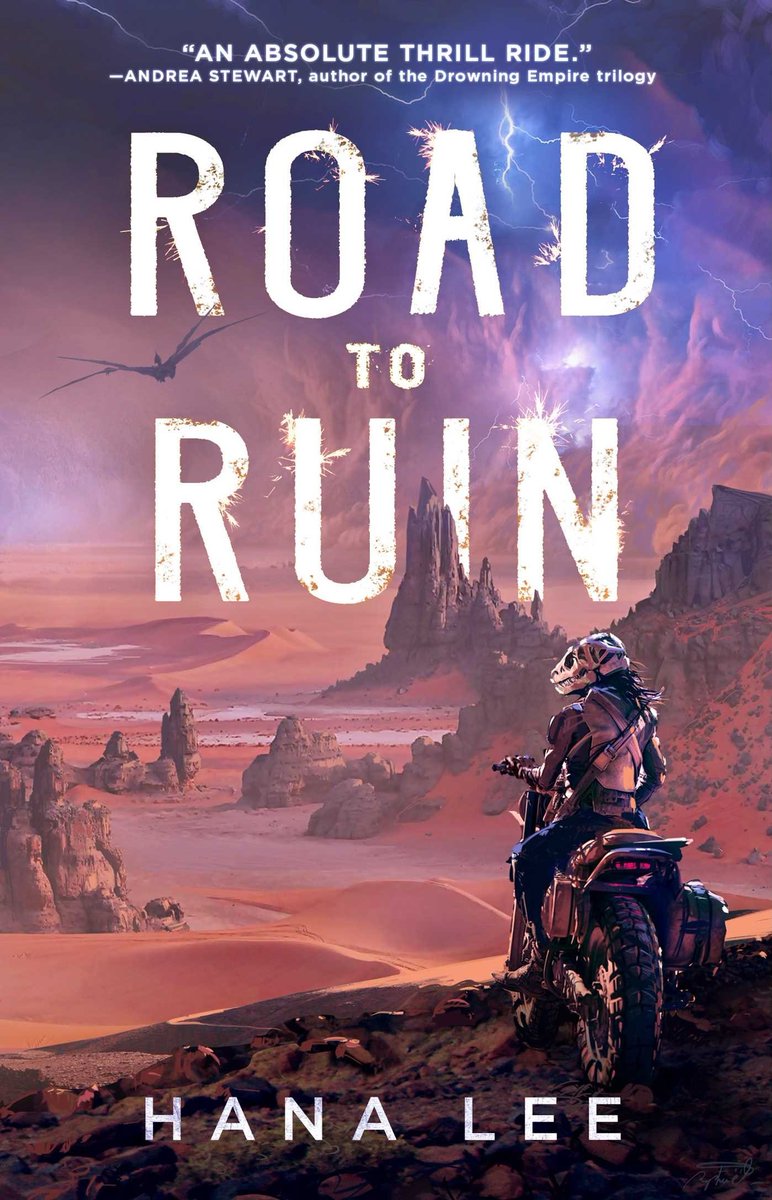 Road to Ruin is an action-packed fantasy road trip adventure with motorcycles, dinosaur-esque creatures, and an amazing queer love triangle. I couldn't put this one down--it's so so so well done! (releases in May)