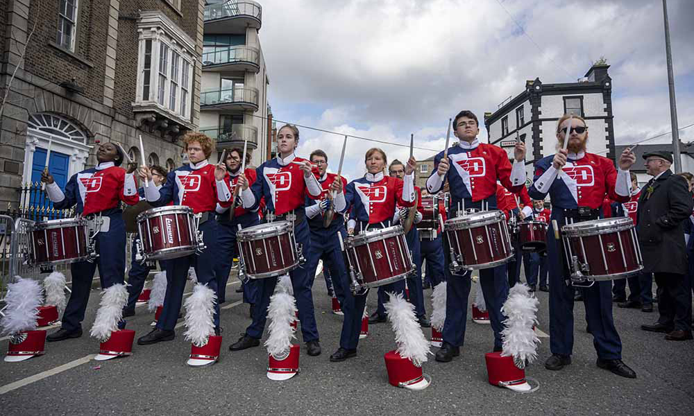 UDaytonCAS's tweet photo. The Pride of Dayton Marching Band will represent the @univofdayton at @LondonBandWeek during summer 2025. POD is one of three U.S. bands scheduled to be part of the pomp and pageantry of next year's event: https://t.co/ZDGq9KkNW8 https://t.co/ni9XIeW81y