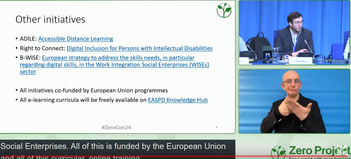Speaking at the Zero Conference, in front of over 1500 stakeholders in inclusive education, accessibility, digitalisation, and disability, <a href="/ThomasBignal/">Thomas Bignal</a>, Secretary General of <a href="/EASPD_Brussels/">EASPD</a>, promoted B-WISE as an initiative developing digital skills for people working in #WISEs.