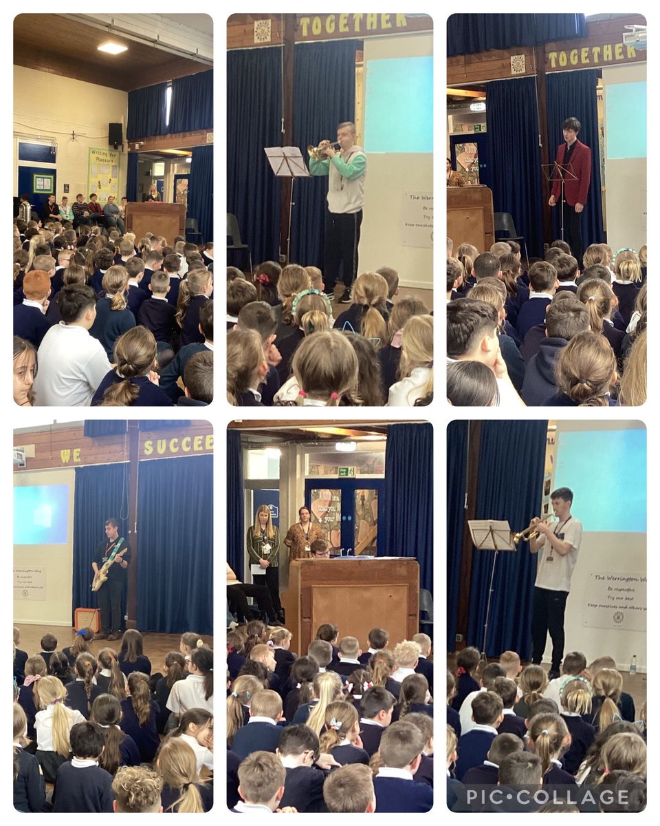 wps_staffs's tweet photo. KS2 have had an exciting afternoon listening to Music students from Stoke Sixth Form College. They played a variety of instruments and spoke about how long they had been learning and about each of their pieces of music. The children seemed to have been inspired! #WerringtonMusic https://t.co/vsMaYHKQes