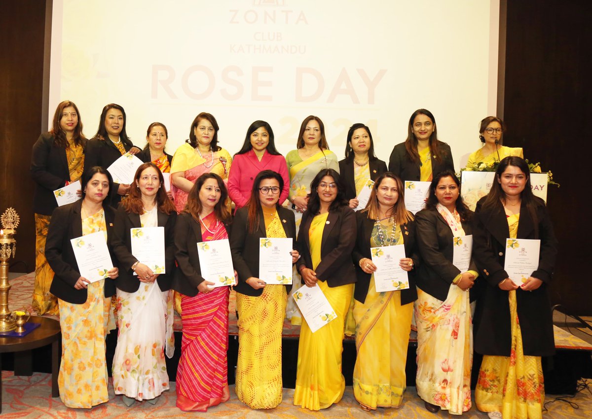 ZontaKathmandu's tweet photo. On #InternationalWomensDay and #YellowRoseDay, Zonta Club of Kathmandu proudly honors the outstanding contributions of women. 
"Investing in women is investing in a better world." Congratulations to our 2024 awardees and thanks to all empowering women globally! #InspireInclusion https://t.co/6l72lgZSXM