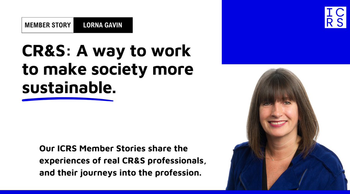 Check out our latest member story! from Lorna Gavin, Owner & Director of Chapter Consulting Limited, who has given us insight into getting into CR&S and the journey so far. For more on Lorna's journey, click here: tinyurl.com/nb95xbbt