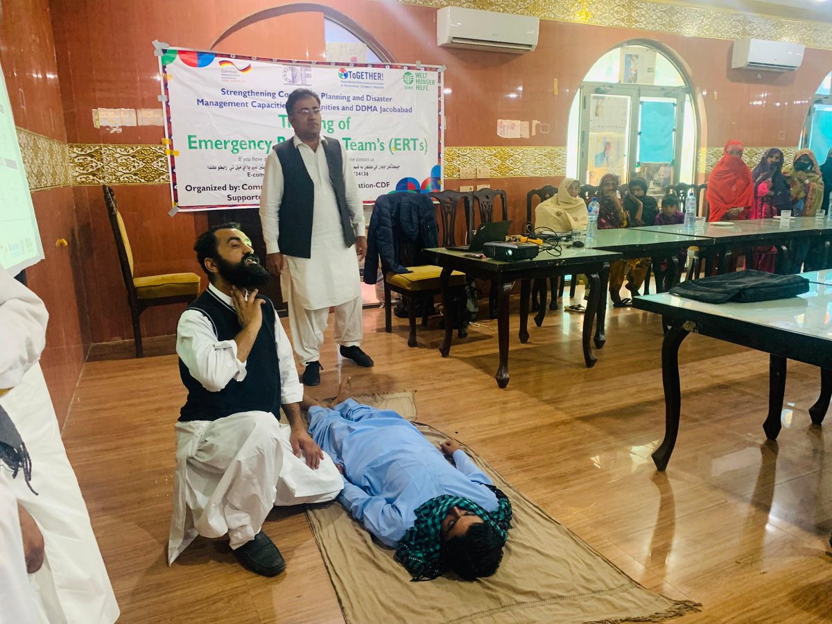 CDFsindh's tweet photo. Organized a comprehensive training for (ERT) members on essential skills such as first aid, search and rescue, and coordination in emergency situations. The training was part of HOIFA @ToGETHER4local with partnership of @Welthungerhilfe https://t.co/fUB5sgnm78