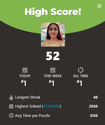 KoridzeLile's tweet photo. Just hit my highest score of puzzle rush! What's yours? #Chess https://t.co/EorFrPm0Vk