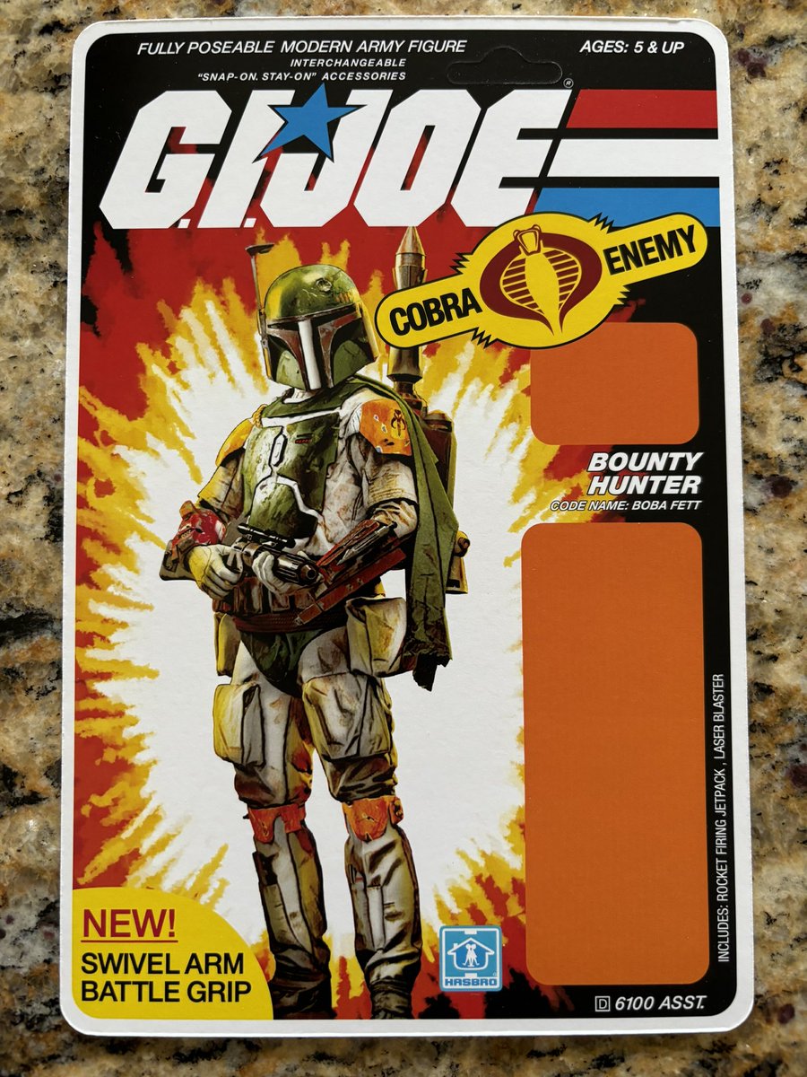 holochronicles's tweet photo. What a cool custom crossover cardback! Made by Steven Ratajczyk on fb. #bobafett #gijoe #cobra #filecard https://t.co/bk9DDvTgKQ