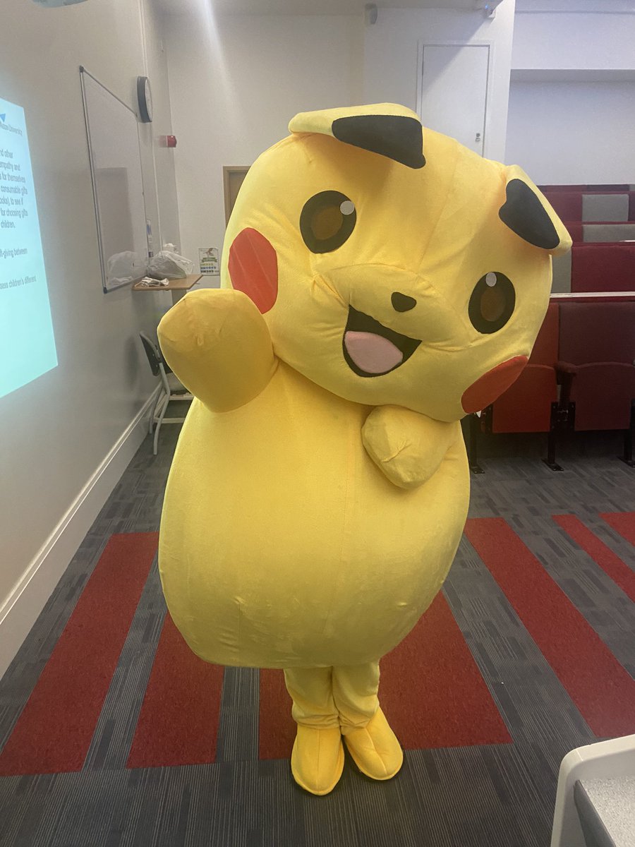 Most random, fun seminar today. Only 1 student eventually turned up but we had a lovely intellectual discussion session. We also had a surprise visit from Pikachu! Beat that staff student ratio…… 😆