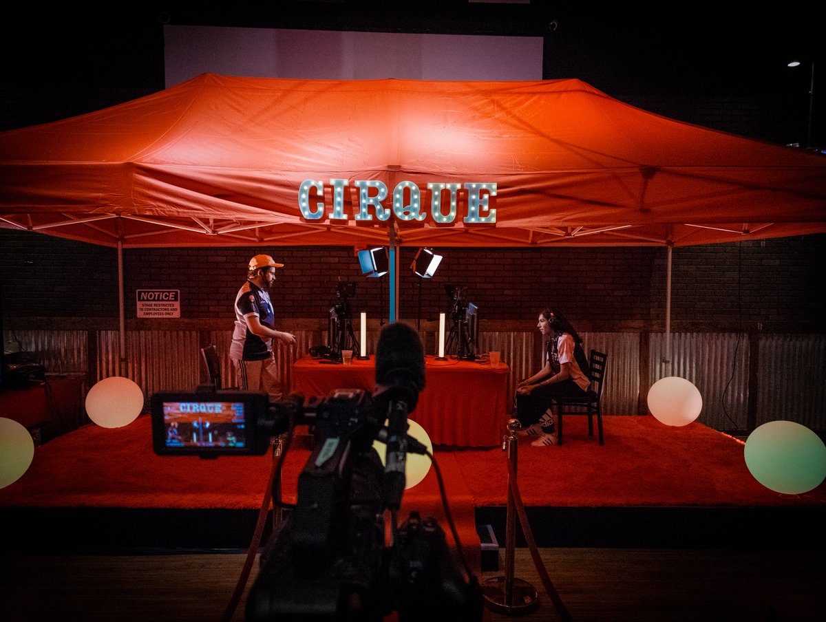 evanjphoto's tweet photo. Just thinking about how cool it's been building out non-conventional stage areas for competitors lately. 

The @DuoStudiosLLC team conjurned dojo vibes at #TNS9 and brought the big top to town for #Cirque3.

Hope everyone enjoys what we've got in store for you this weekend in NJ. https://t.co/JLZctro1V3
