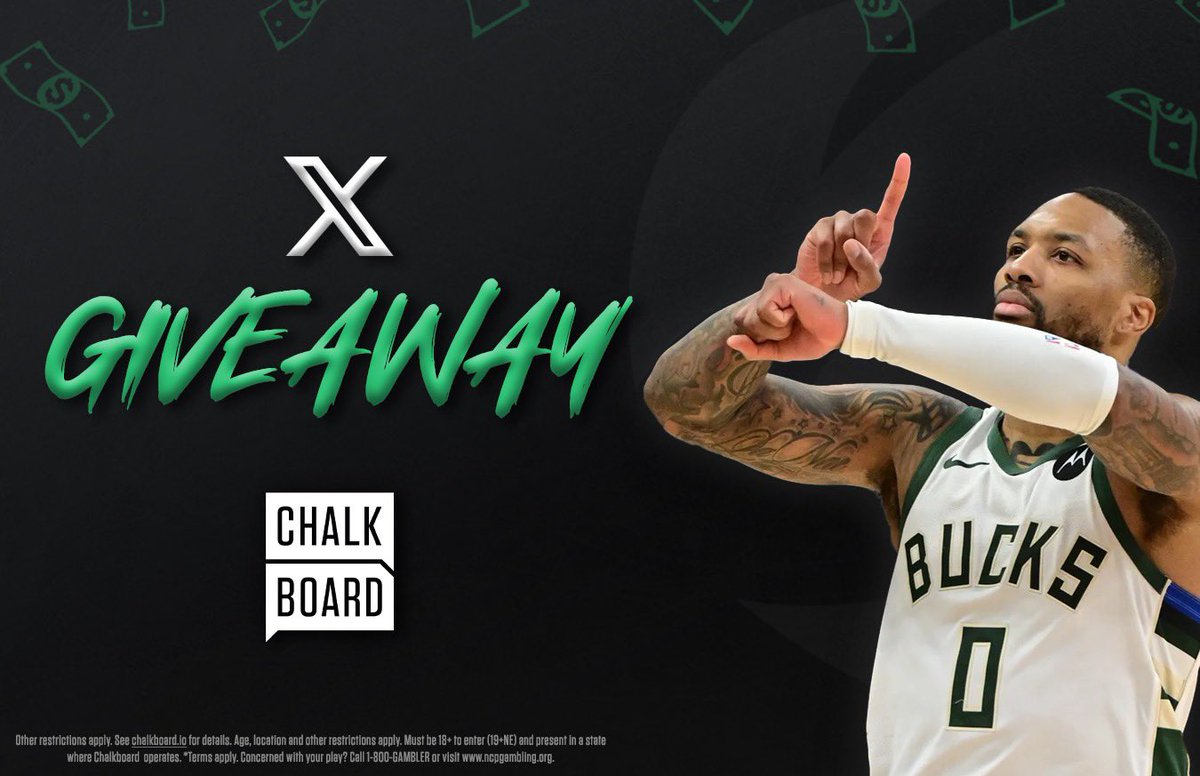 ChalkboardHQ's tweet image. 💰 FOLLOWER GIVEAWAY 💰 

For every 3-pointer Dame makes tonight, we’ll give away $100 in play-through to someone who...  

- Replies with Chalkboard username 
- Likes &amp;amp; RTs  

Must be following to be eligible 🤝