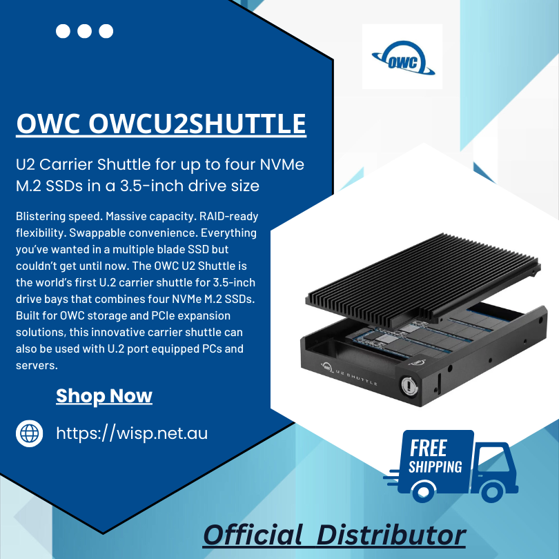 wispaustralia's tweet image. #OWCU2Shuttle 🔥⚡ 🆓🚚

Transform your data storage strategy with the OWC U2 Shuttle, a groundbreaking carrier shuttle that houses up to four NVMe M.2 SSDs within a single 3.5-inch drive bay. 

✔ Dive deeper: wisp.net.au/owc-owcu2shutt… 

#OWC  #wisp  #sydney #freeshipping