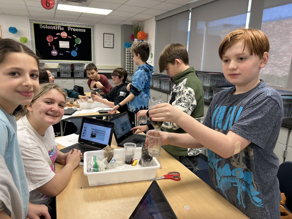 Sixth grade students are building and testing water filters in PLTW. #STEM #GoWildcats #LivoniaPride