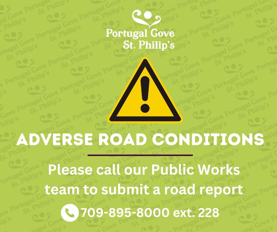 Residents are advised that our Public Works crew are currently on site to assess the roads, shouldering, and drainage conditions in multiple locations. We encourage caution and patience when driving through the area(s). To report road concerns, please call 709-895-8000 ext. 228.