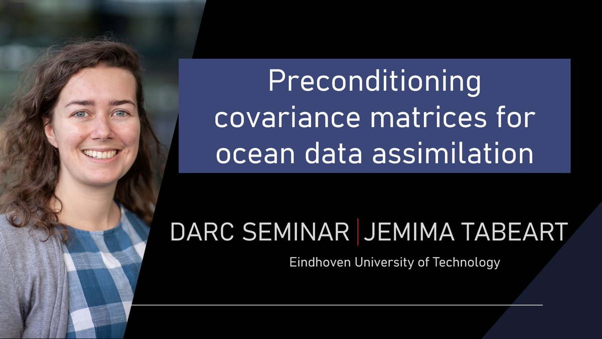 We are all looking forward to hearing from @jemimatabeart from @TUeindhoven tomorrow morning! Jemima completed her data assimilation PhD with us in DARC, so we are extremely happy (and proud) to have her back for a talk!😀