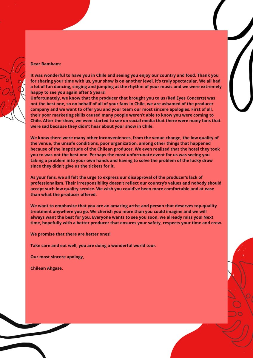 bammieesgirl's tweet photo. hi bammie!  we made this letter for you and we hope that you can read this. 
we love you🇨🇱💚 @BamBam1A
#ChileanAhgaseAreSorry

Please RT!
#AREA52INCHILE
#AREA52inSantiago
#BambaminChile 
#뱀뱀 #bambam #AREA52 https://t.co/PyecLCAiMH
