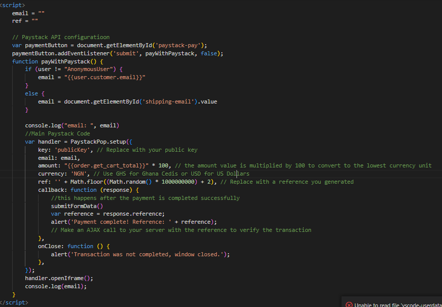 Ndigitals001's tweet photo. APIs APIs APIs.
So I learnt how to use Paystack API to process checkout transactions. I used pure docs and no video, I feel proud๐คญ. Will be sharing the project I worked on soon.
#buildinpublic #paystack #API #paystackAPI https://t.co/qDlbInQ8cC