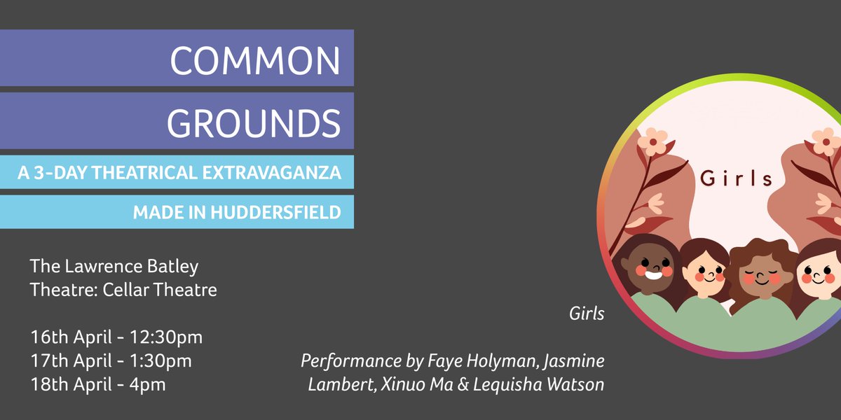 A&H Uni Huddersfield (@ahhuddersfield) on Twitter photo Did you hear? It’s back! 👏
Continuing the 'Common Grounds' line-up at the <a href="/theLBT/">Lawrence Batley Theatre</a>, from the 16th – 18th of April, is ‘Girls'.
Witness the transformative journey of four diverse women, from judgement to celebration.
Discover more👉 hud.ac/rm5 🔗 Did you hear? It’s back! 👏
Continuing the 'Common Grounds' line-up at the <a href="/theLBT/">Lawrence Batley Theatre</a>, from the 16th – 18th of April, is ‘Girls'.
Witness the transformative journey of four diverse women, from judgement to celebration.
Discover more👉 hud.ac/rm5 🔗