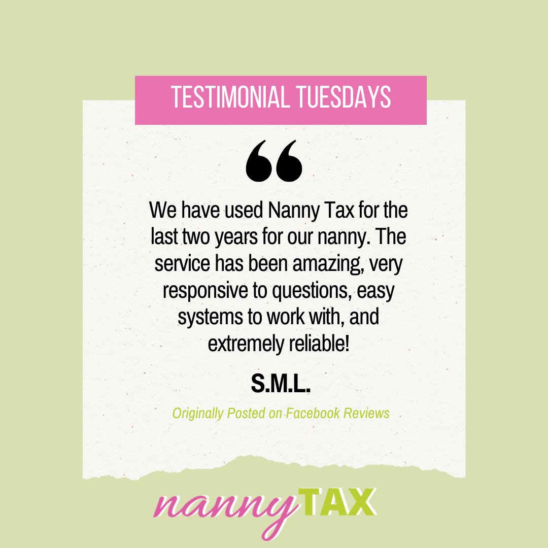 We can help take away the stress related to payroll for your nanny or caregiver and save you time. Contact us today. rfr.bz/t9yudu8 #DomesticPayroll #Payroll #PayrollServices #Testimonials #Taxes