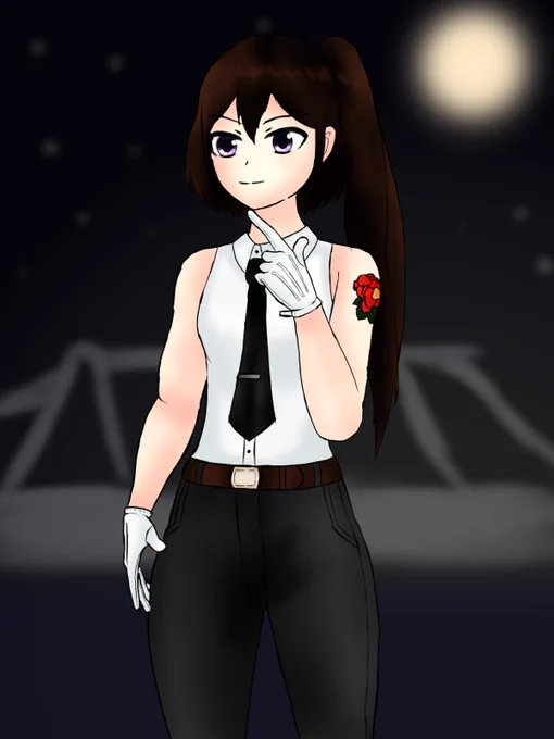 無魂の盟友・濫樹の妹、濫花(二丁拳銃とマーシャルアーツを得意とする仕事人なのだ)#oc 