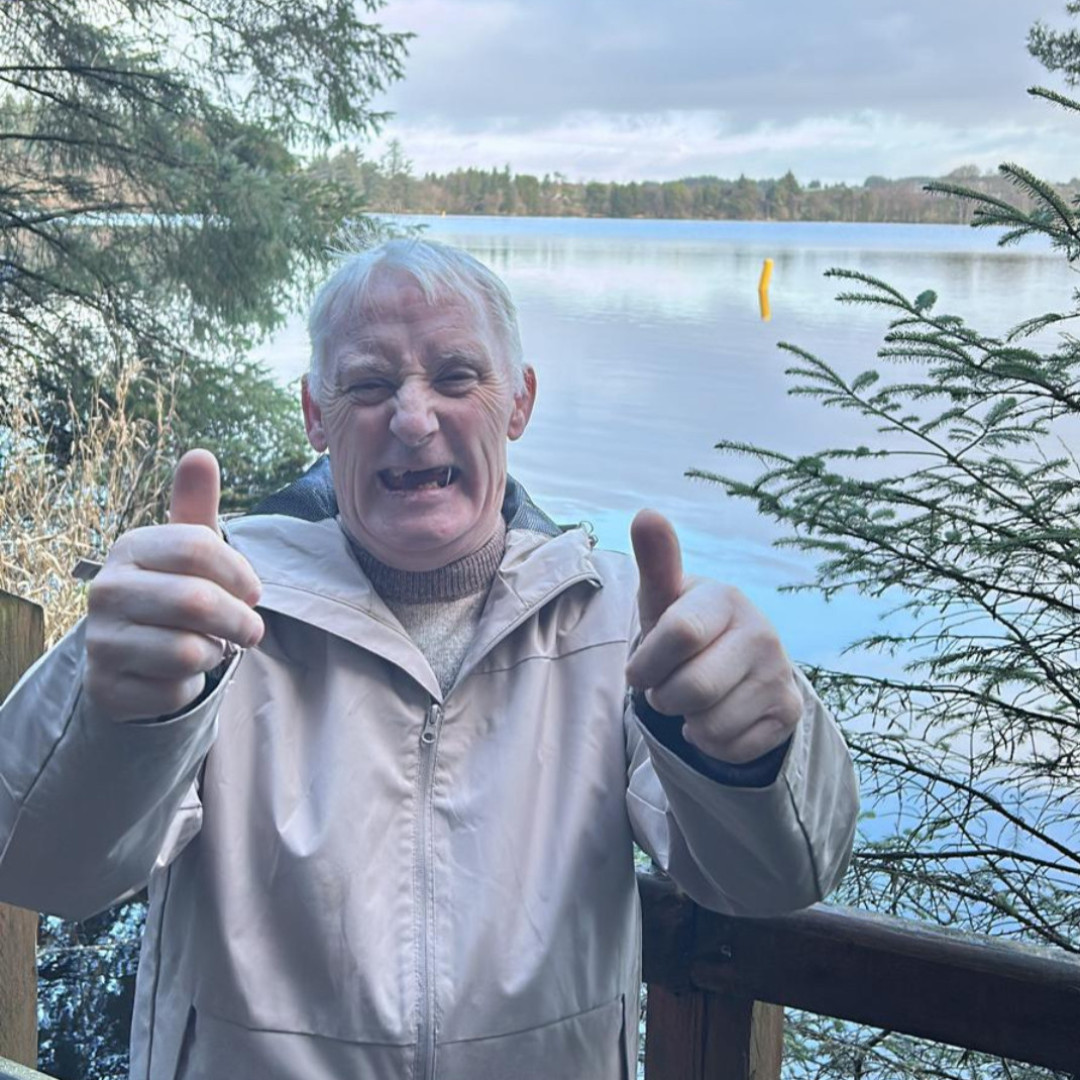 Here's Brian, from our Sperrin Supported Living Service, making the most of a dry day on a recent visit to Loughmacrory. #positivefuturesni #Sperrin