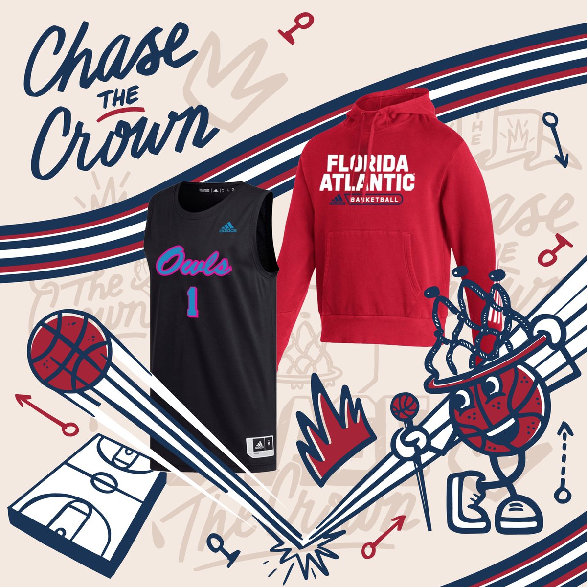 It’s go time! Cheer on @FAUMBB as they Chase the Crown in the newest basketball gear 👉social.fau.edu/3wOVUUt

#ChaseTheCrown👑🏀