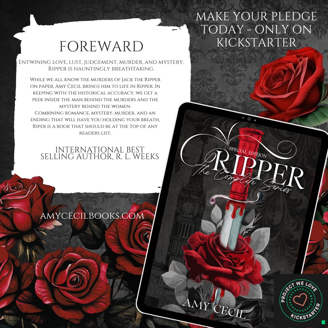 Only available on Kickstarter and part of Project We Love How exciting!! 🎉 Check out the different packages for ❣️ The Complete Ripper Series Omnibus ❣️ kickstarter.com/projects/amyce… #specialedition #kickstarter #kickstartercampain #indieauthor #limitedtime #crimethriller