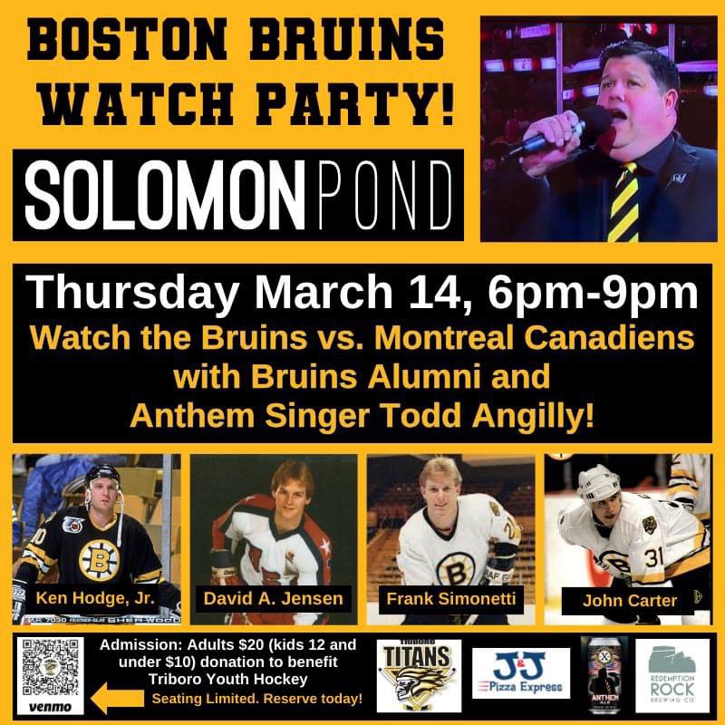 Here’s a great fundraising event featuring @todd_angilly and Bruins Alumni in Marlborough!