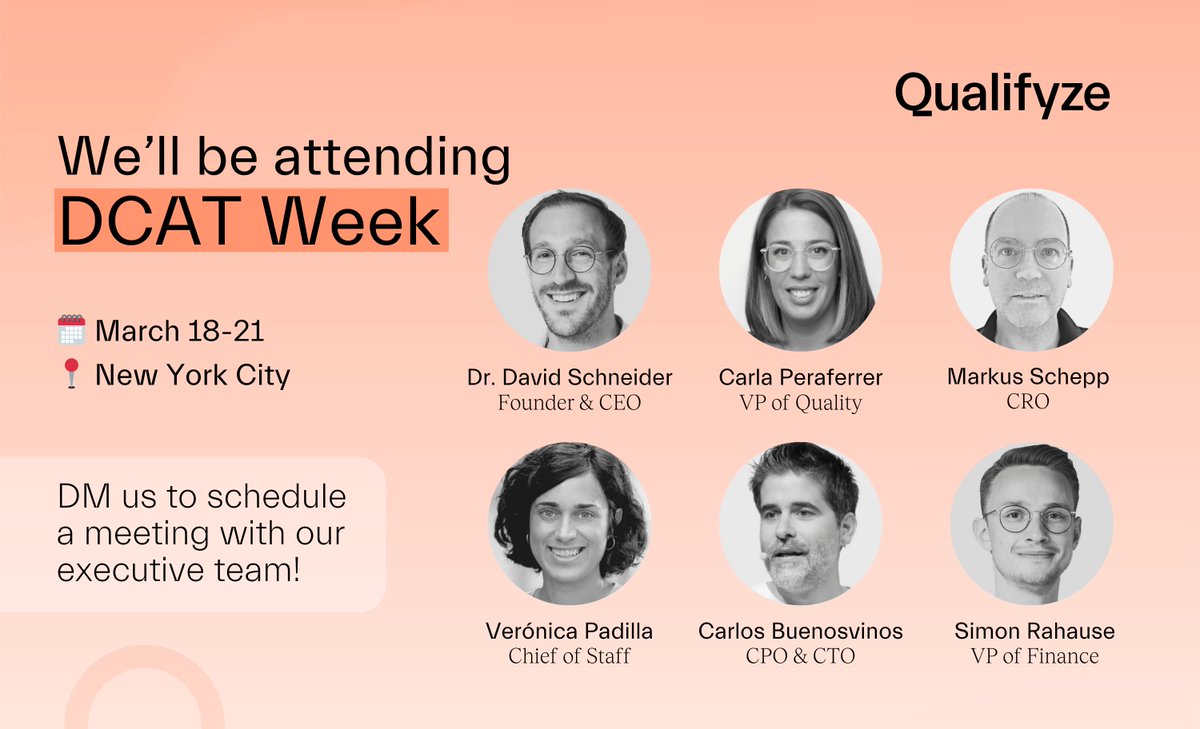 qualifyze's tweet image. ⏳ Less than one week until #DCATWeek! Will we see you there?

At Qualifyze we specialize in managing #supplychain risks and ensuring supplier #reliability for our #healthcare clients. Send us a DM to learn more or schedule a meeting with us there!

#GxP #Quality #Procurement