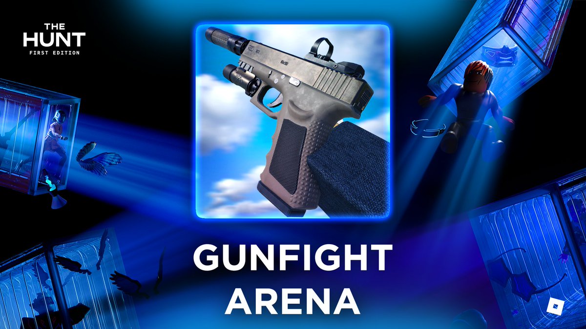 Gunfight Arena is officially part of the The Hunt event!!! Coming this Friday at 10am PST: #Roblox #RobloxDev #RBXDev #GunfightArena #RobloxHunt