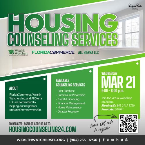 ANOTHER CHANCE: Housing Counseling Services is a great resource for homeowners to learn how to preserve homeownership through a variety of services • Date: March 21st, 2024 Time: 6-8PM Location: Zoom • Register for the event here: housingcounseling24.com