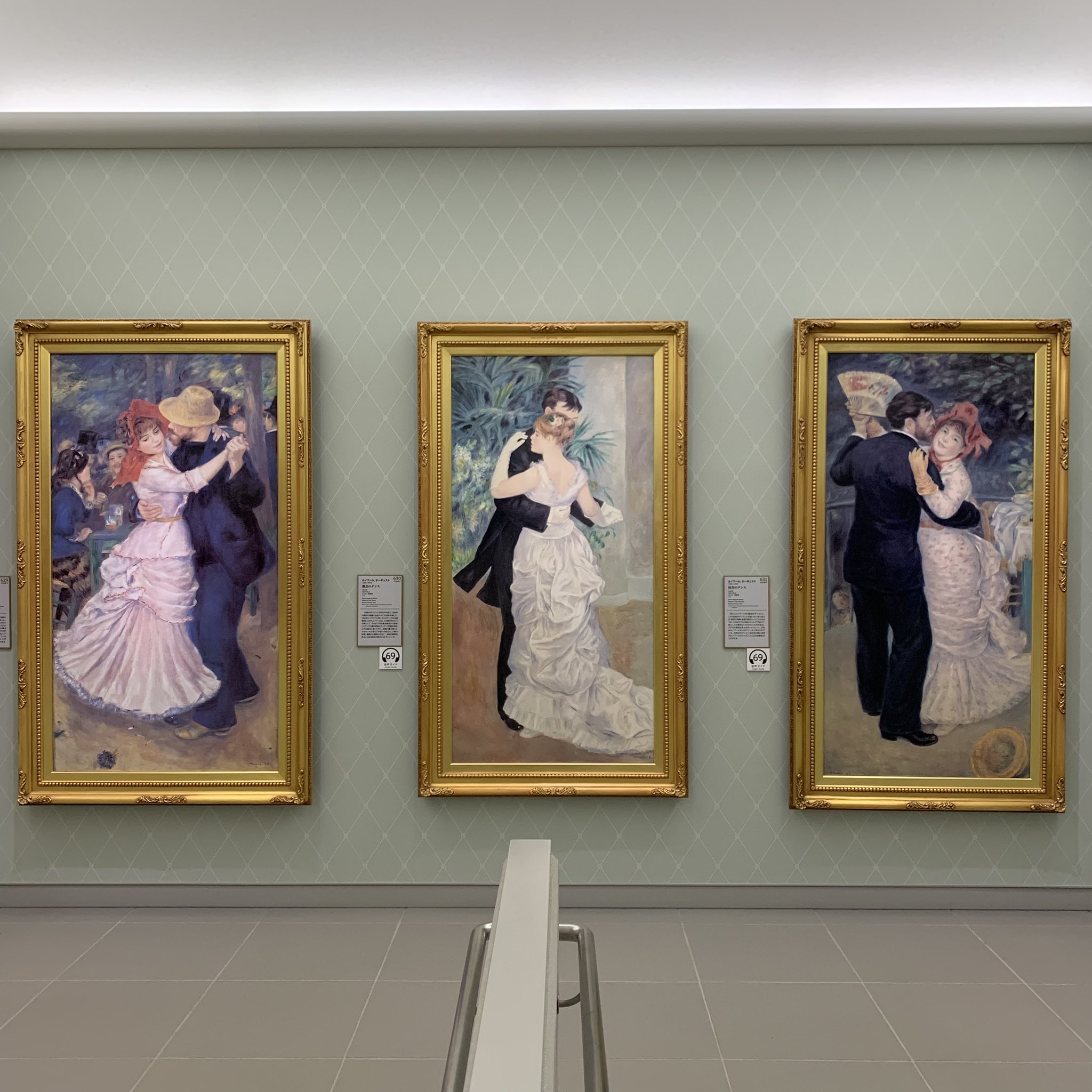 ルノワール 「田舎のダンス」複製画 シルクスクリーン　特大額付き ルノワール【田舎のダンス】 - 手描き 絵画（油絵複製画）販売の