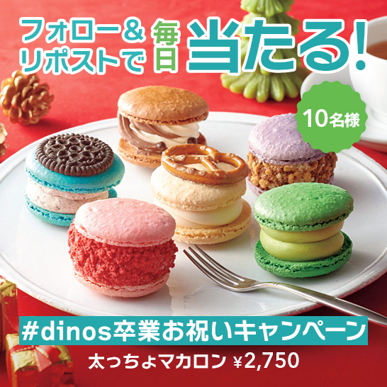 dinosJP's tweet photo. ／ 
#dinos卒業お祝いキャンペーン 3日目㊗️ 
『太っちょマカロン』を10日間で10名様に #プレゼント🎁
＼

▼応募3/20迄
@dinosJPをフォロー&amp;本投稿をリポスト🔁

▼詳細
https://t.co/ozTAv1QLWr

学生の皆様💐#卒業おめでとう ございます！
マカロン好きな方はいいね＆リポスト💕
#お取り寄せスイーツ https://t.co/So7Gwaony2
